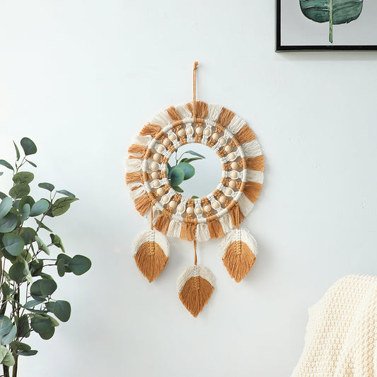 Weave Tassels Mirror Bohemian Wall Decorative