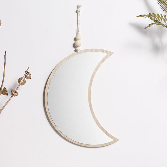 Simple White Moon Phase Mirror Pendant