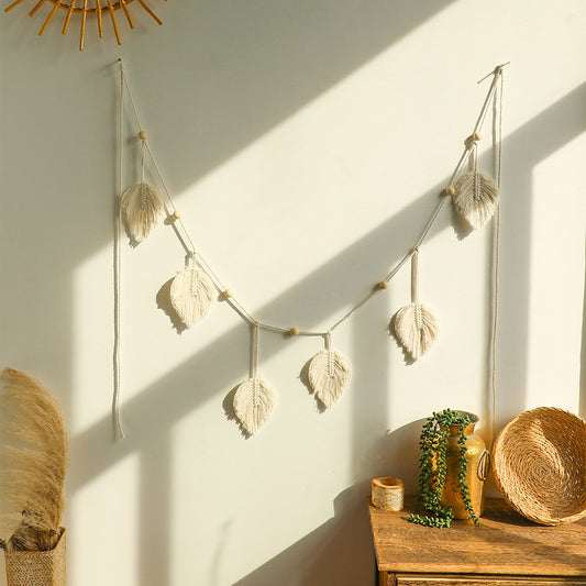 Boho  Maple Leaf   Macrame Hanging Wall Decor