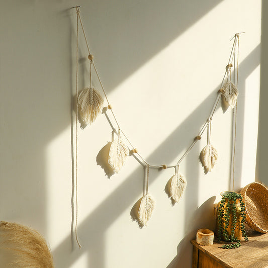 Boho  Maple Leaf   Macrame Hanging Wall Decor