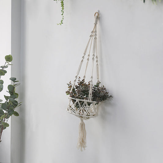 Ins Simple Weave White Basket Wall Hanging