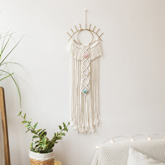 Moroccan  Evil Eye  Macrame    Wall Hanging Decor