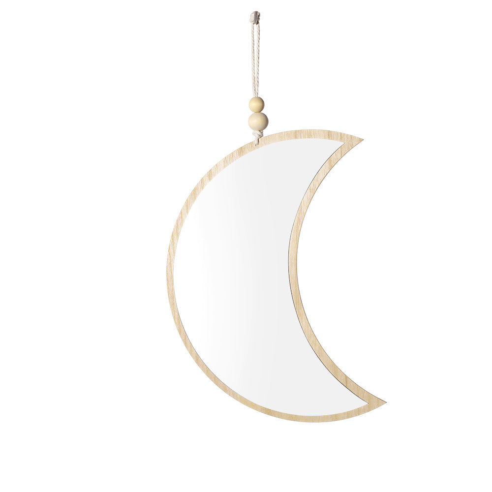 Simple White Moon Phase Mirror Pendant