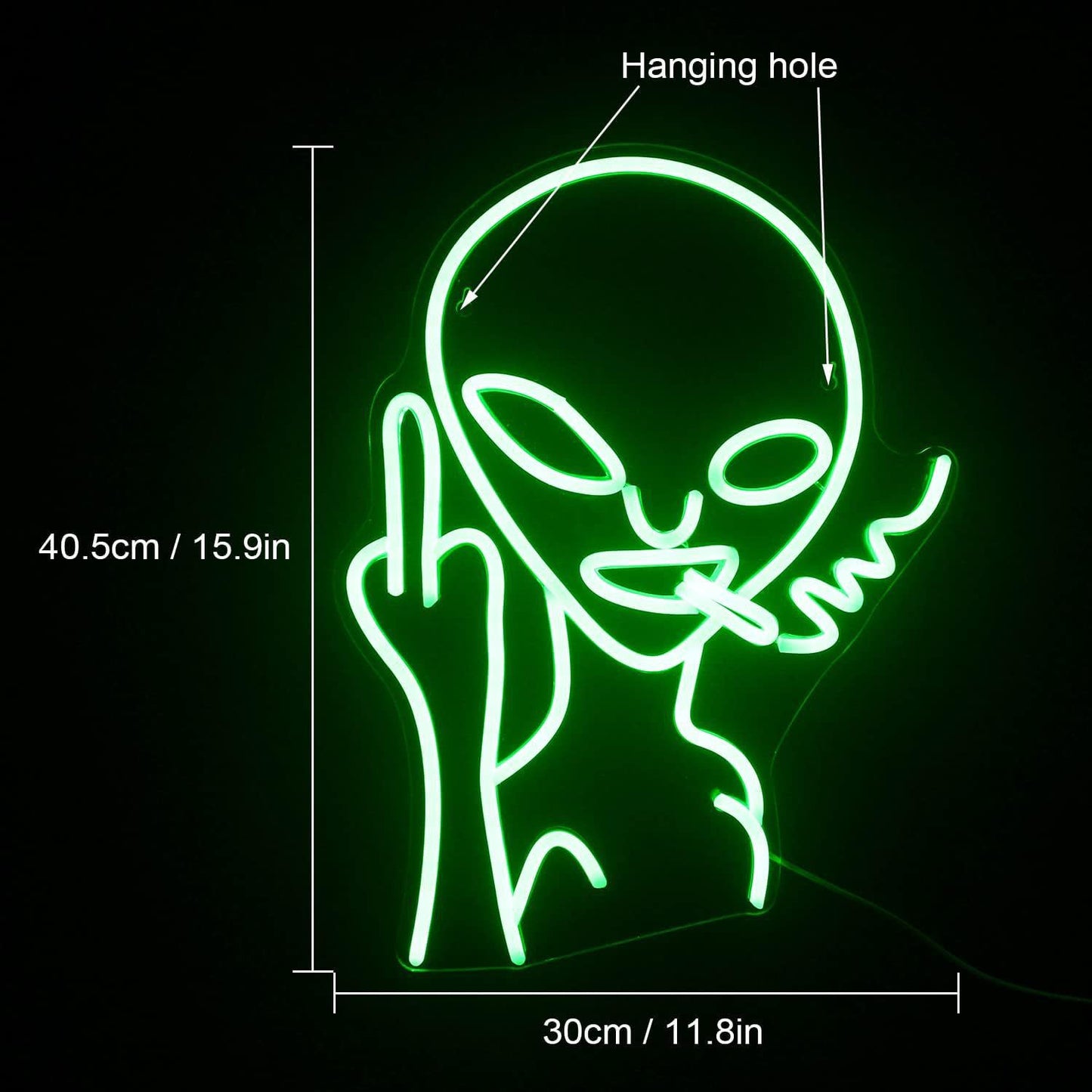 Green Alien Pattern Neon Sign Lamp