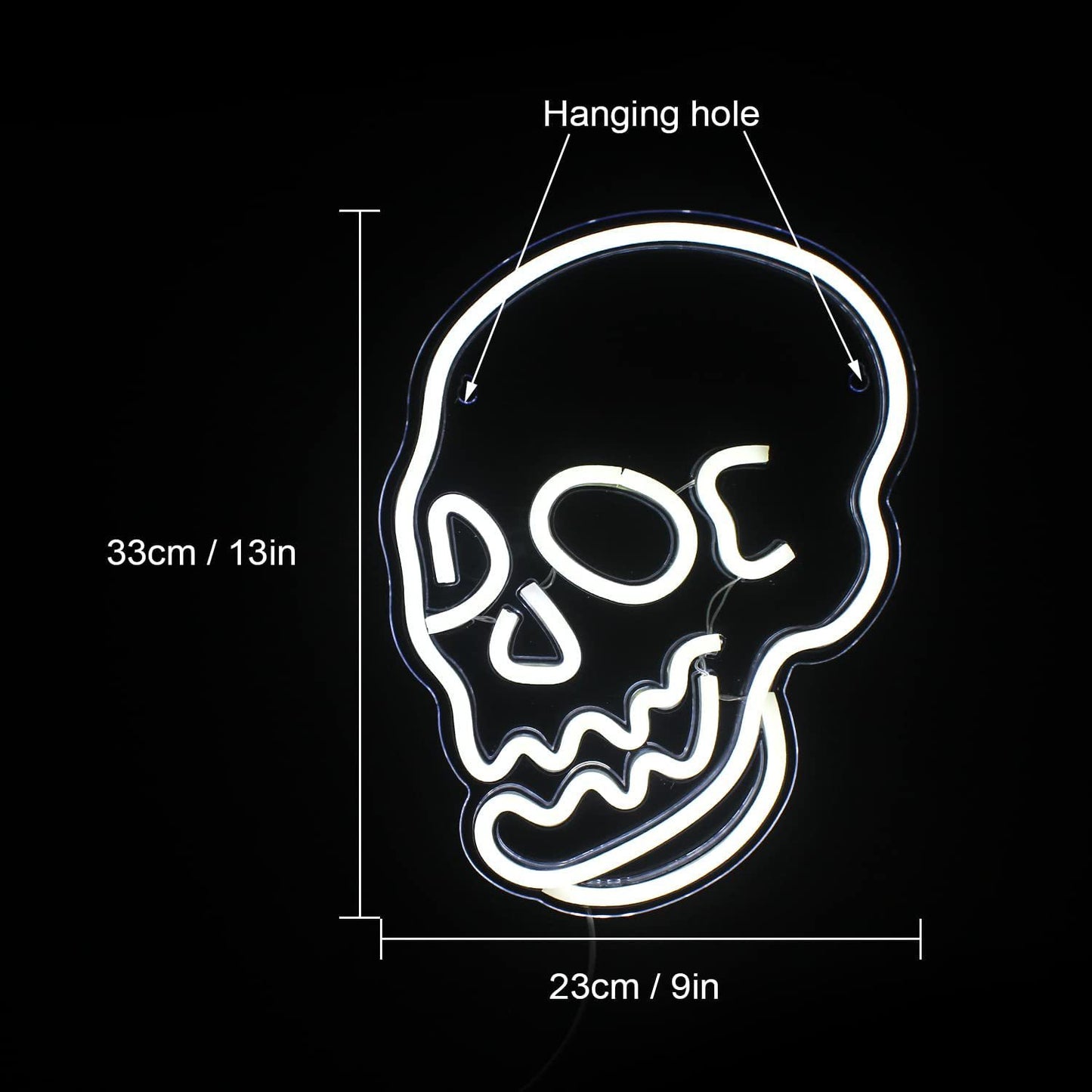 Halloween PVC  Skull  White Light  Neon Design Lights
