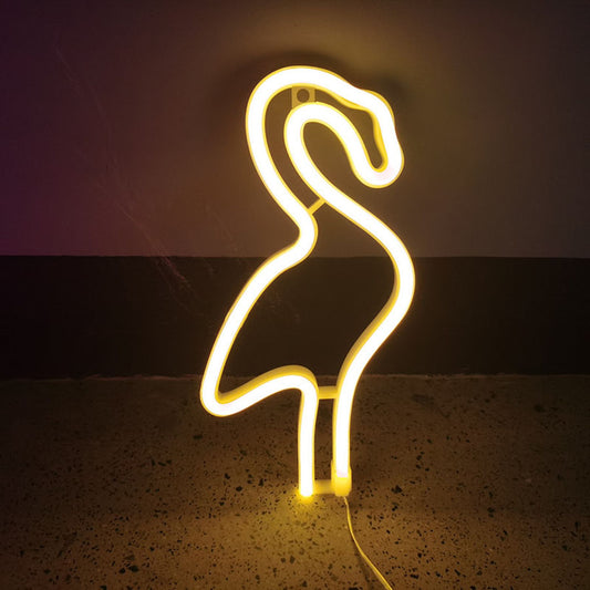 Flamingo Bird Sign Neon Light Animal Figure Decor Ornaments Lamp Nightlight for Room