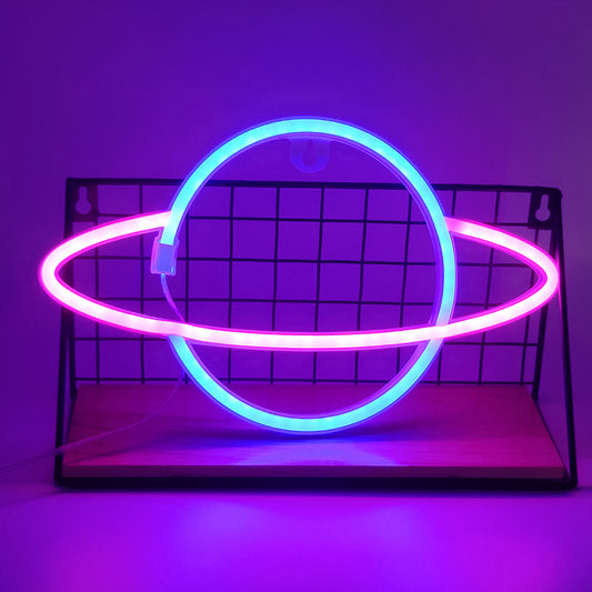 Planet Neon Light Sign Bedroom Decor Neon Sign Night Lamp for Rooms Wall Art