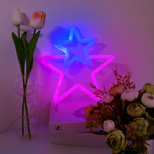 Star Shape LED Neon Sign Lights Modeing USB Battery LED Light