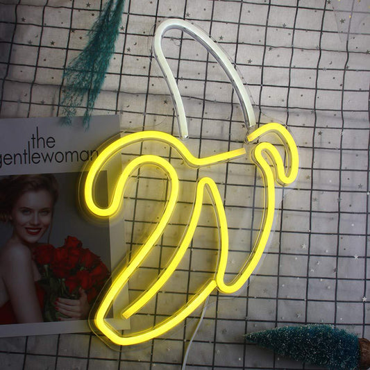 Banana Shape Neon Light Signs Room Wall Decor Lamp