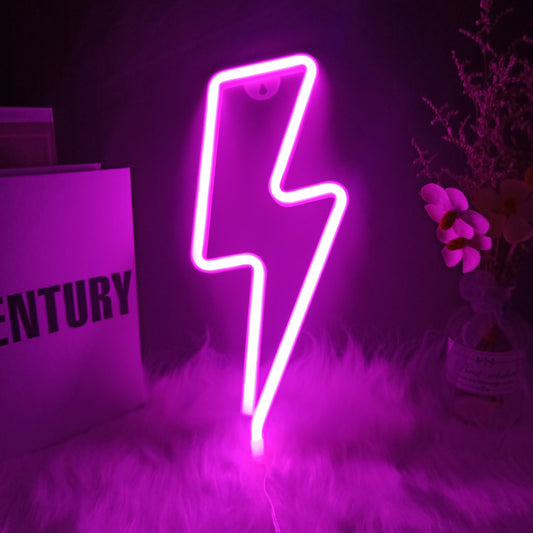 Lightning Shaped Neon Sign Fulmination Light Home LED Neon Light