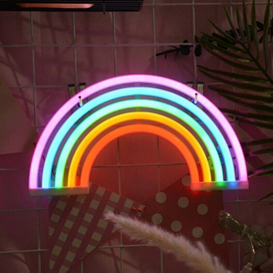 Cute Rainbow Neon Sign Night Light LED Rainbow Shaped Neon Sign Light Wall Decor