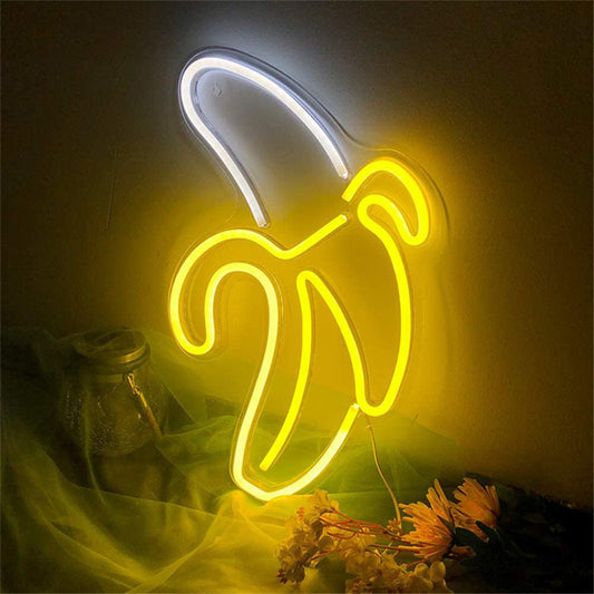 Banana Shape Neon Light Signs Room Wall Decor Lamp