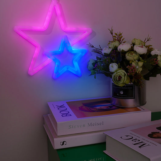 Star Shape LED Neon Sign Lights Modeing USB Battery LED Light