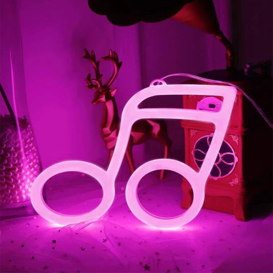 Music Note Concert  LED Neon Light Night Lamp Battery USB Power Nightlight For Party Home Decor