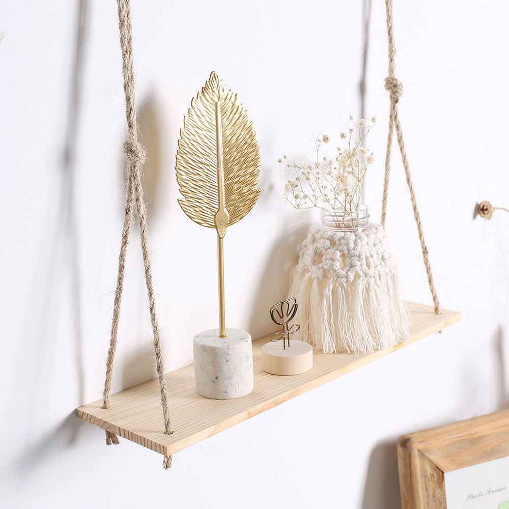 Bohemian Simple Shelf Wooden Shelf Wall Decoration