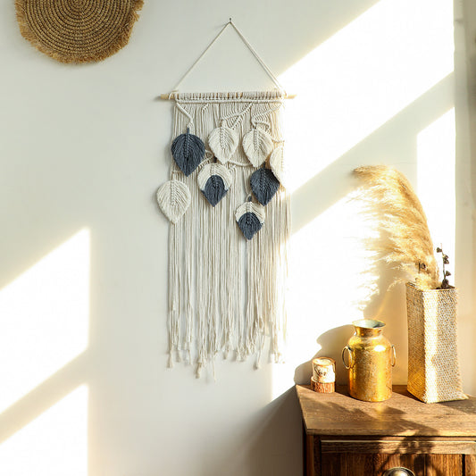 Nordic Style Weave Tassels Gray Wall Tapestry