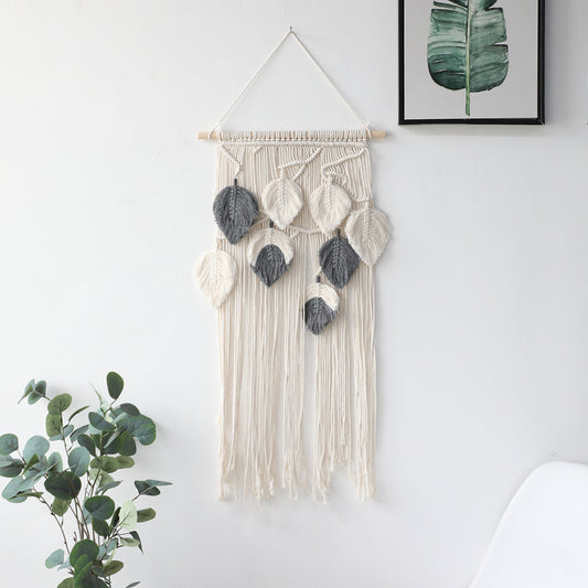 Nordic Style Weave Tassels Gray Wall Tapestry