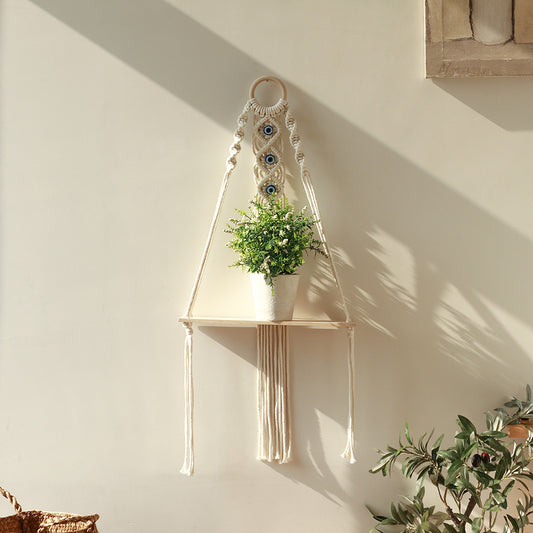 Evil Eye Macrame Hanging Shelves Boho Wall Decor