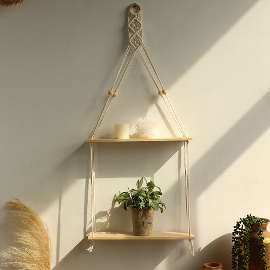 Bohemian Woven Rope Shelf Wall Decoration