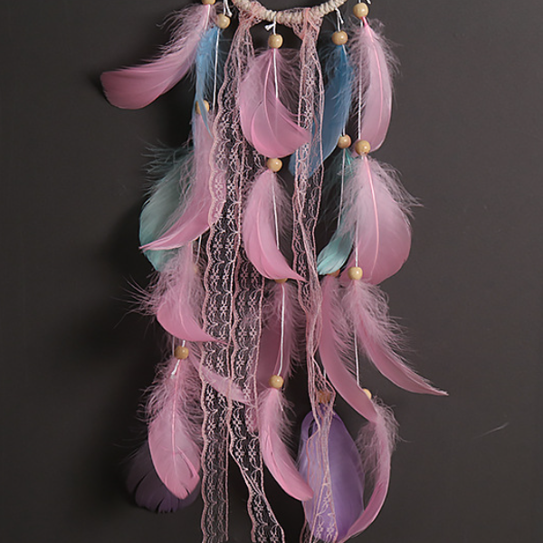 Pink Feather Weave Dream Catcher