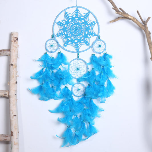 Blue Feather Weave Dream Catcher