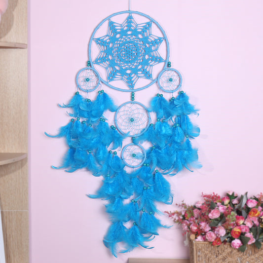 Blue Feather Weave Dream Catcher