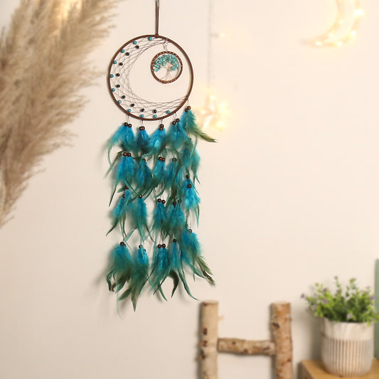 Green Feather Weave Tassel Dream Catcher