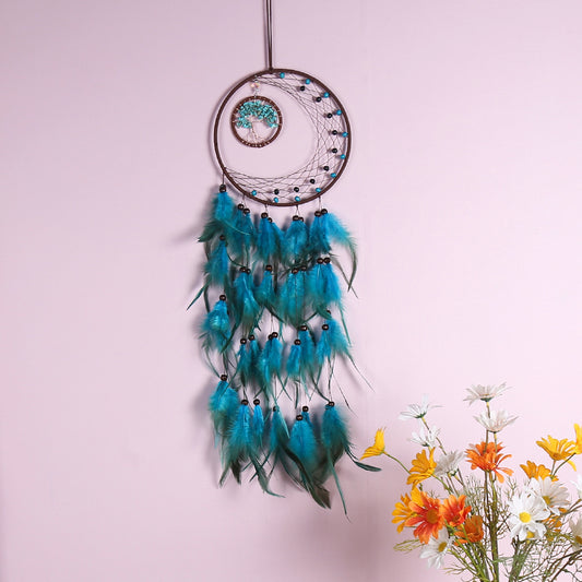 Green Feather Weave Tassel Dream Catcher