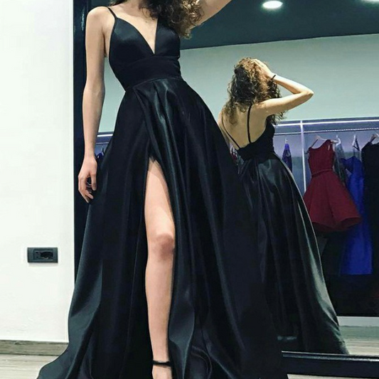 Sexy V-Neck Ladies Sleeveless Evening Dress